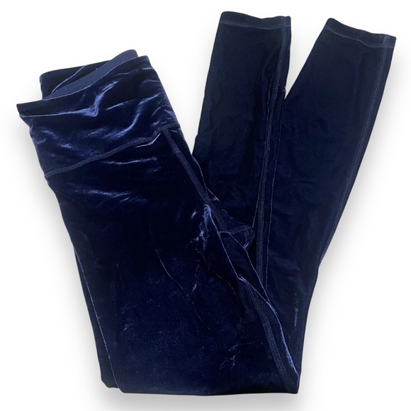 Athleta Elation Velvet Tight Blue Leggings Workout Yoga S Small High Rise - Picture 1 of 8